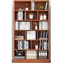 書架簡約時尚落地收納多功能大容量省空間儲物架多層置物書架柜子 十五格】80*24*179cm古檀木色