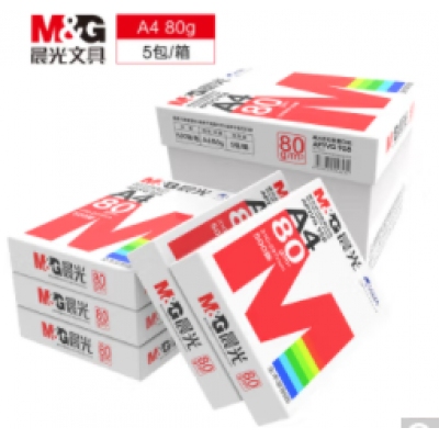  晨光(M&G) 紅晨光A4 80g 加厚雙面打印紙 復(fù)印紙 500張/包 5包/箱(2500張) APYVQ958